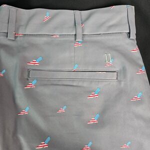 Walter Hagen 11 Mens Grey USA American Flag Banana Print Golf Shorts 34 10inseam